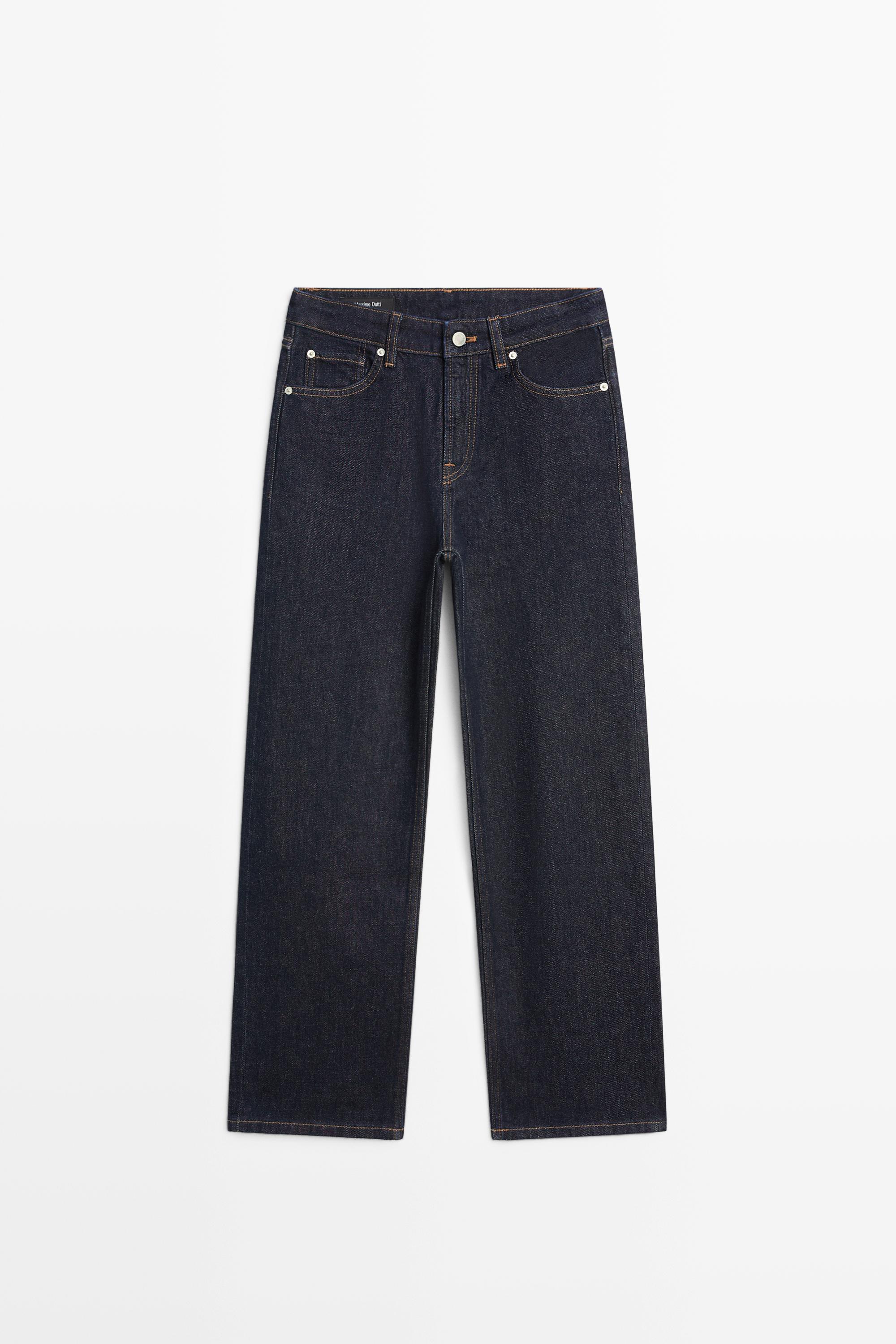Jean straight cropped taille haute